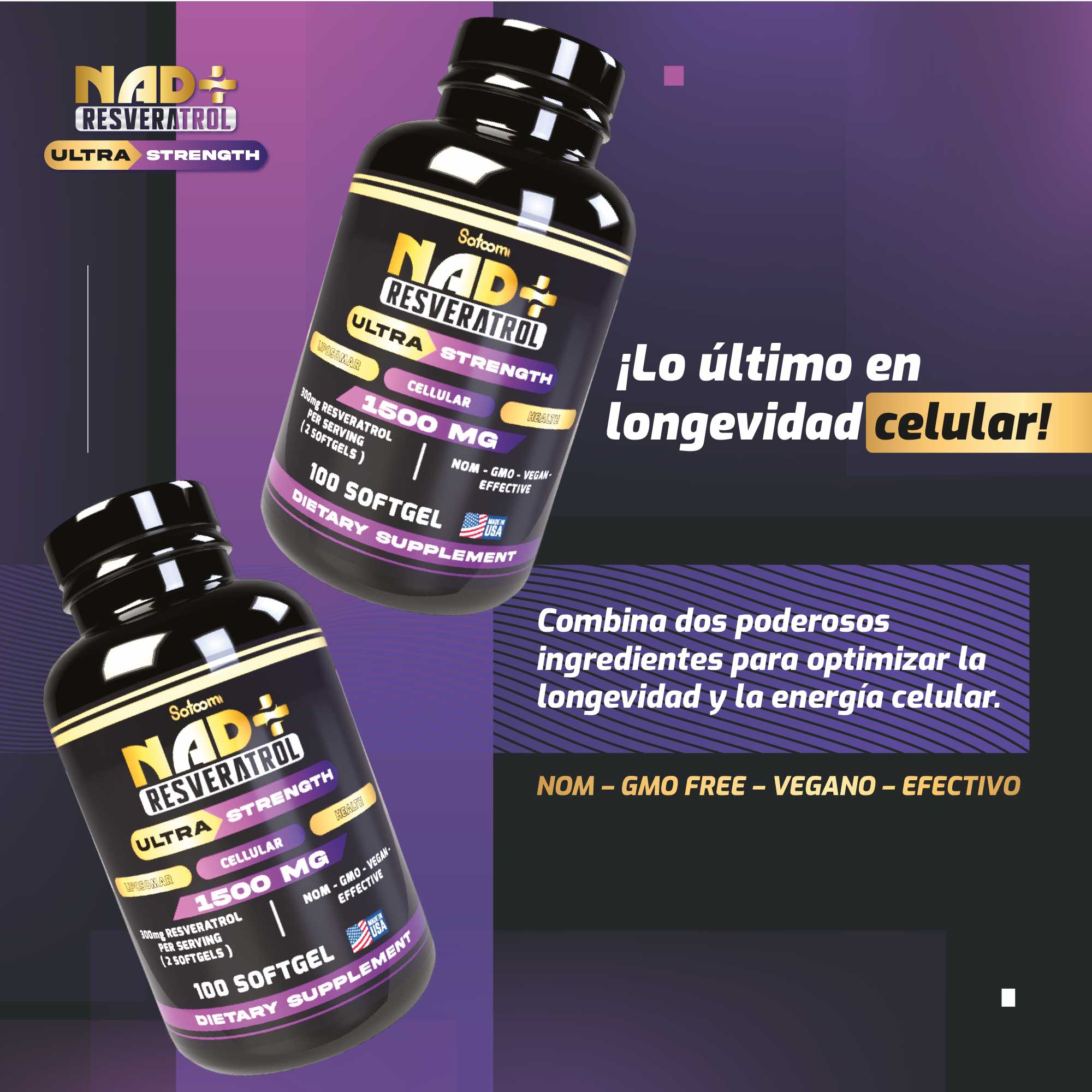 Miniatura 5 de NAD+ Resveratrol con Serum+E